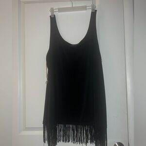 Lane Bryant Black Fringe Tank Top